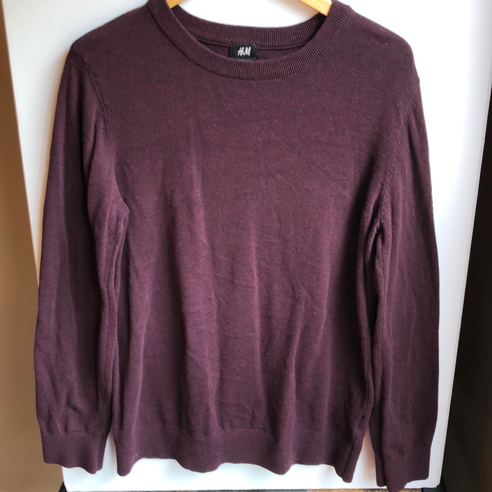 H&M 100% Cotton Sweater Size Medium Maroon